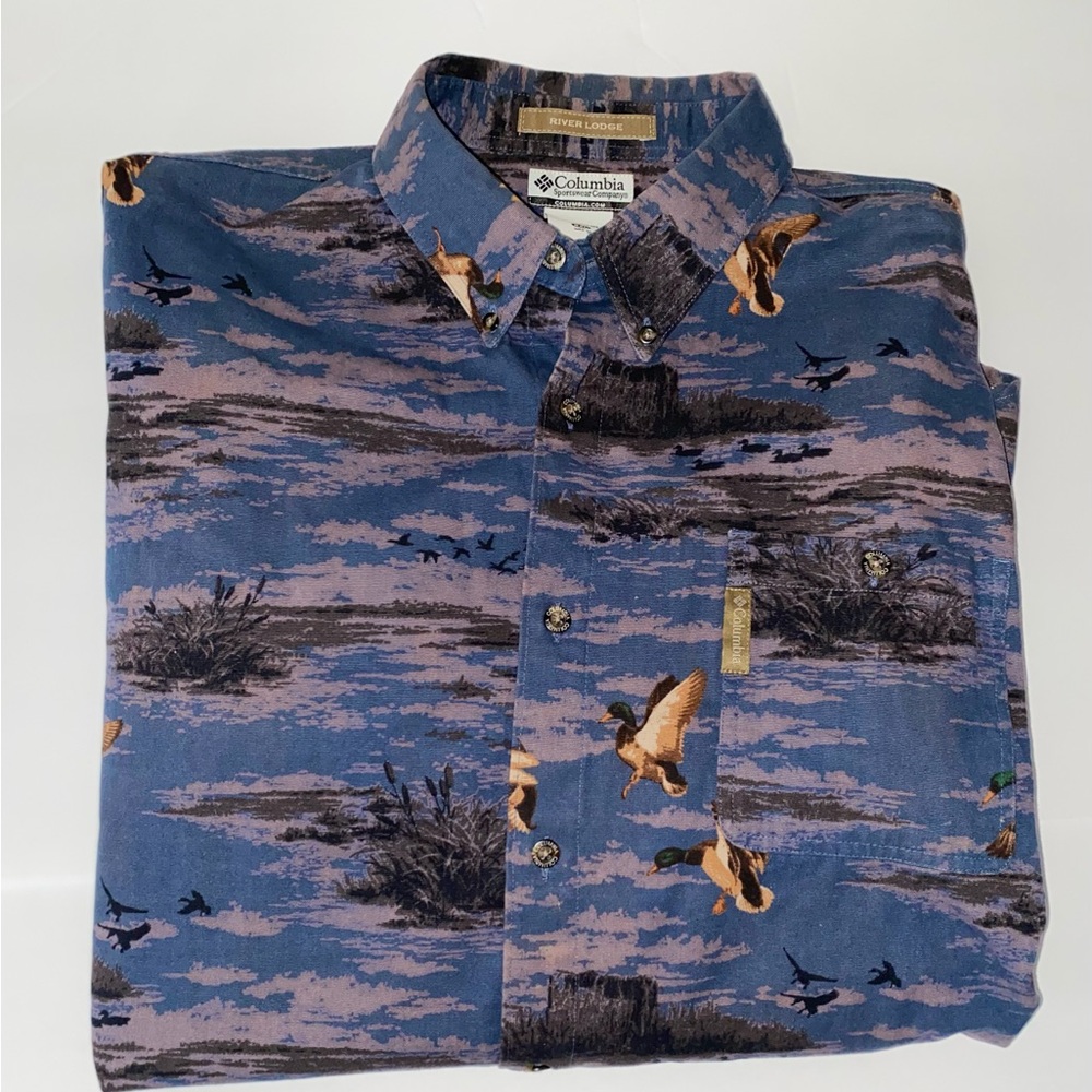 Columbia Wildlife Duck Print Men's Shirt XXL